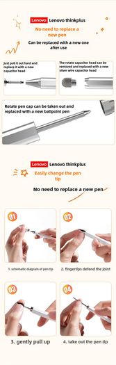 Lenovo Universal BP28 Stylus Pen for Android & iOS Tablets Compatible with Apple iPad Huawei Xiaomi Samsung