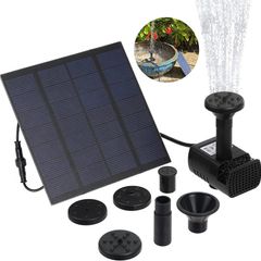 Solar Fountain Pump, 1.8W 180L/H Solar Pond Pump DIY Solar Panel Powered Water Fountain Pump with 4 Nozzles, Outdoor Fountain for Bird Bath/Garden Decoration/Water Circulation/Fish Tank/Small Pond