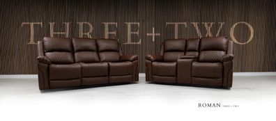 Roman Leather Manual Recliner Sofa Set