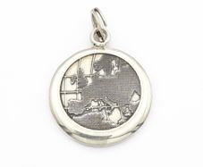 925 Vintage Sterling Silver Globe Map Avon Pendant