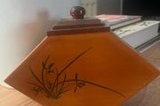 Vintage Mid-Century Chinese Parquet Wooden Tea Box (12cm)