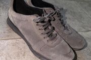 Geox Respira Dark Grey Genuine suede &amp; leather Italian patent detailing Runners Uk 8/42