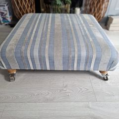 Stylish Upholstered Footstool, Ottoman on Castors