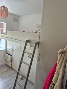 Loft bed, wardrobes, drawers, desk unit