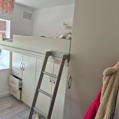 Loft bed, wardrobes, drawers, desk unit