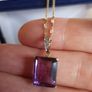 10 ct gold Amethyst and Diamonds pendant Image 8