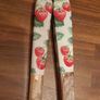 Serving Spoons - Wood. Strawberry Decorated Image 2