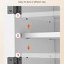 White Bathroom Wall Cabinet with 2 Doors, Adjustable Shelf, Drawer & Open Storage Compartment, Over-Toilet Hanging Organizer Image 4