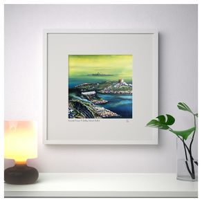 Low Cloud on Dalkey Island and Sorrento Terrace, LARGE framed print by Helen Mathews