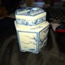 Vintage Antique Chinese Blue White Porcelain Tea Sugar Jar with Lid, Postage Available or collection Image 5
