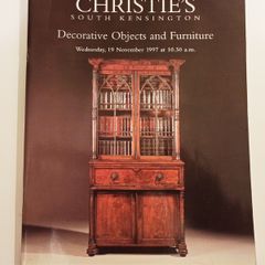 Christie's South Kensington auction sales room catalog "Decorative Objects & Furniture" 19th November  1997