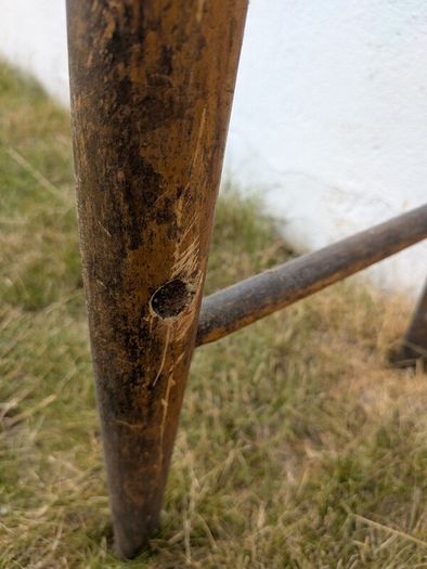 Vintage Rustic Wooden Bar Stool