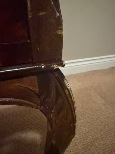Vintage two-drawer chest with brass handles