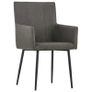 Dining Chairs with Armrests 2 pcs Taupe Fabric Image 5