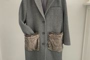 Zara grey coat xsmall oversized style fit 10/12