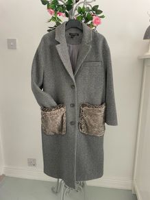Zara grey coat xsmall oversized style fit 10/12