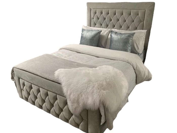 Dark grey Hilton Bed Frame with Mattresses