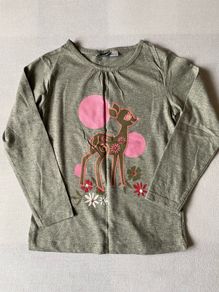 Girl's Grey Lupilu Fawn Long Sleeve Top | Size 5-6yrs