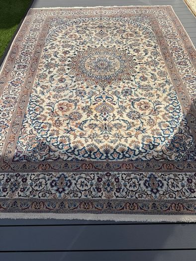 Elegant Large Persian Nain Rug | Hand-Knotted Wool | 343cm X 250cm