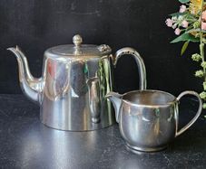 Silver Plated Hotel Ware Tea Pot And Creamer