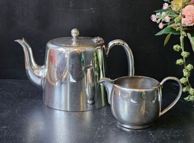 Silver Plated Hotel Ware Tea Pot And Creamer