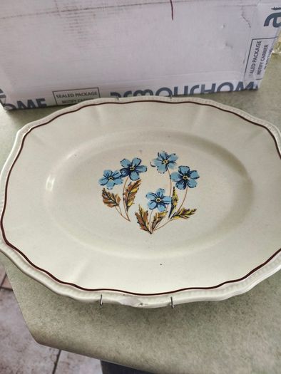 Kensington Staffordshire England Ironstone Hyde Park Platter as hanging plate is some chips at the edges