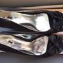 SUSST Ladies black satin / glitter peep toe party shoes EU 40 size 6.5 Image 2