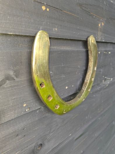 Large  old Belgium  brass  horse  sh