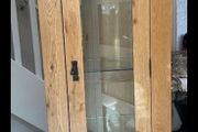 Solid oak glass cabnet