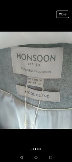 Bargain! Woman's Monsoon wool coat (New size UK 16) Bargain !