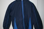 Navy and Blue Fleece Lined Hooded Football Jacket Age 4 - 5 Years