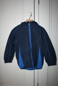 Navy and Blue Fleece Lined Hooded Football Jacket Age 4 - 5 Years
