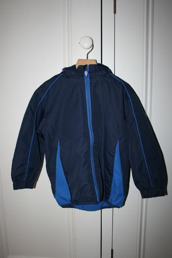 Navy and Blue Fleece Lined Hooded Football Jacket Age 4 - 5 Years
