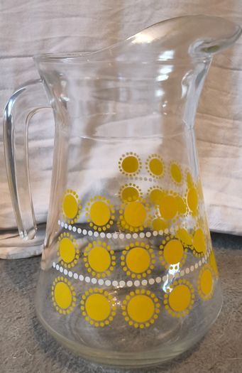 70's French jug and glasses