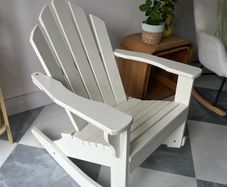 Handmade white wood rocking chair armchair