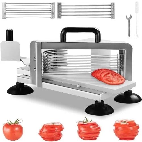 Commercial Tomato Slicer, 1/4"+3/8"+3/16" Tomato Cutter Slicer, Stainless Steel Heavy Duty Tomato Slicer Machine,