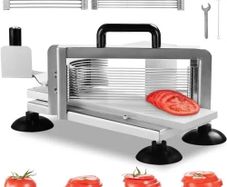 Commercial Tomato Slicer, 1/4"+3/8"+3/16" Tomato Cutter Slicer, Stainless Steel Heavy Duty Tomato Slicer Machine,