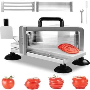 Commercial Tomato Slicer, 1/4"+3/8"+3/16" Tomato Cutter Slicer, Stainless Steel Heavy Duty Tomato Slicer Machine,