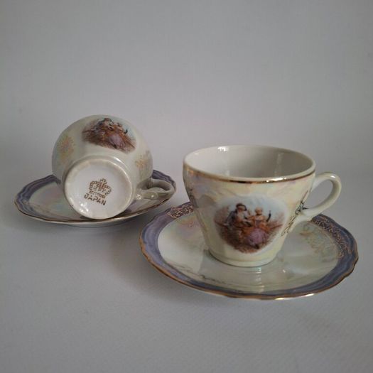 Japanese Lusterware Cups & Saucers