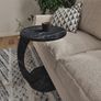 Side Table in C-Shape Mobile Sofa Table Living Room Table 56 x Diameter 38 cm White Image 4