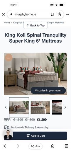 6ft King Coil spinal tranquility mattress