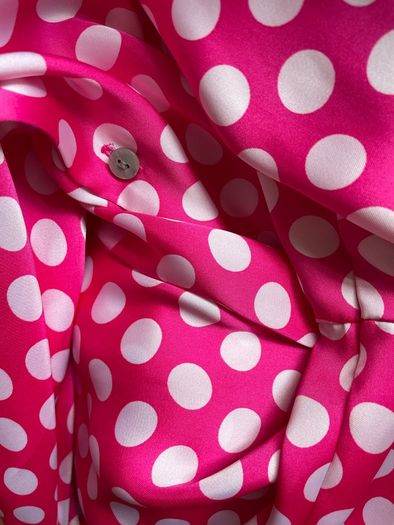 Dunnes pink polka dot blouse size 16