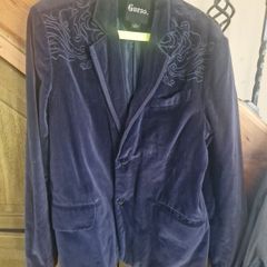 mens large guess velvet blazer