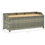 Garden Storage Bench 120 cm Poly Rattan Grey Image 2