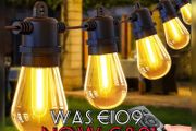 Outdoor Festoon Lights Mains Powered - 100ft/30m Outside String Lights 30+2 S14 LED Dimmable Bulbs with Remote, IP65 Waterproof for Patio Gazebo Pergola Garden Backyard (FREE SHIPPING)