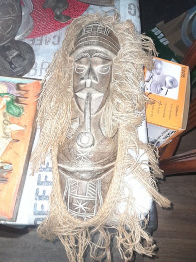 A Beautiful Large Old African Carved Wooden Mask Postage, Available on all my Items or Collection in Rochfortbridge Westmeath,