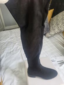 Black suede over the knee boots