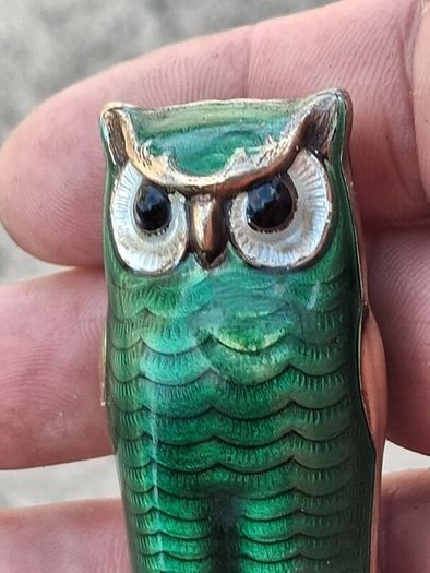 David Anderson Mid Century Sterling Silver Enamel Salt and Pepper