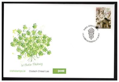2011 Ireland St Patrick's Day (Stone Carving from St. Patrick's Chapel, Maynooth) Commemorative Stamp An Post First Day Cover (FDC)