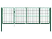 Garden Fence Gate with Posts 350x100 cm Steel Green